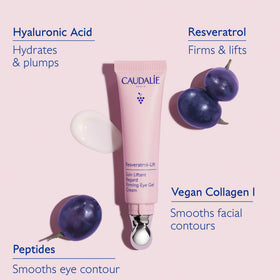 Caudalie metal applicator detail delivering cooling massage to reduce puffiness