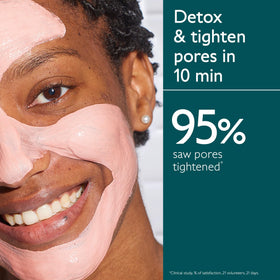 Caudalie pink clay texture close-up highlights purifying action