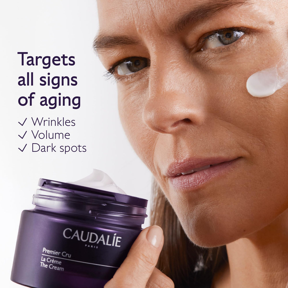 Caudalie refill pod in open jar demonstrating easy refill benefit