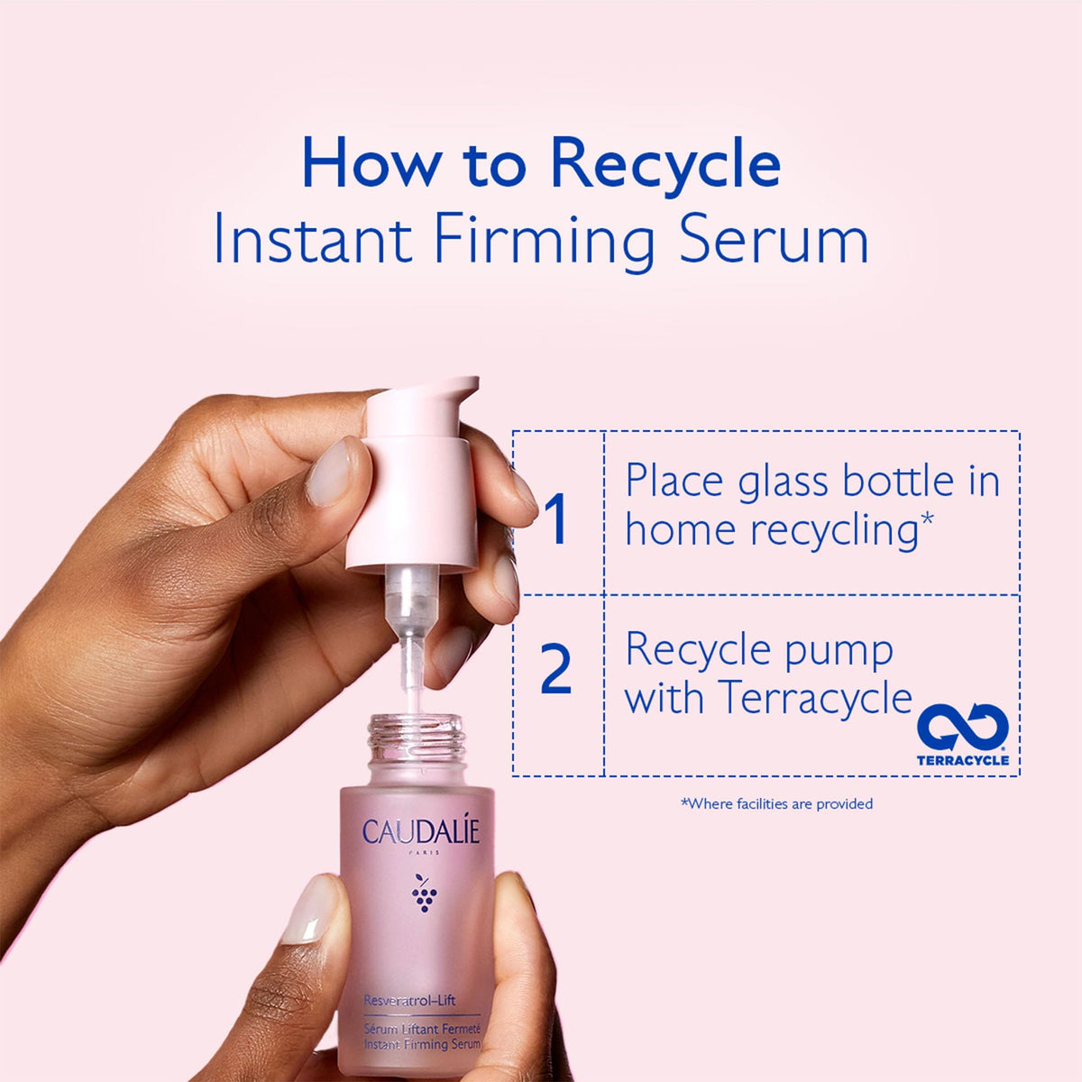 Caudalie serum applied on hand showing hydrated plumping benefit