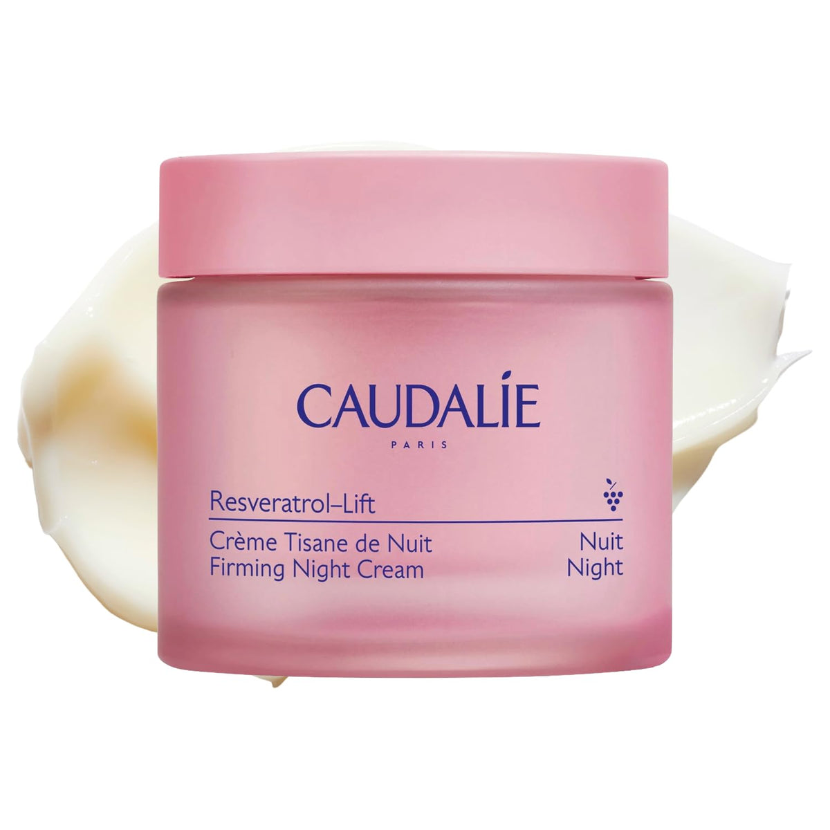 Caudalie front packaging showing jar and label with firming benefits