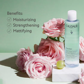 Caudalie rose water close-up highlighting natural texture and soothing hydration benefits