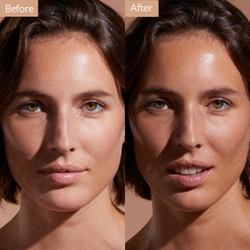 Caudalie drops blended into cream showing easy mixing and hydration