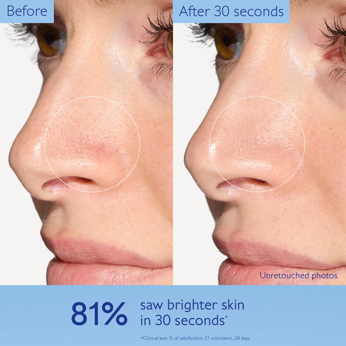 Caudalie foam applied on hand demonstrating easy 30-second use benefit