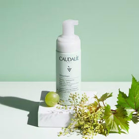 Caudalie bottle label close-up showing ingredient clarity and brand trust