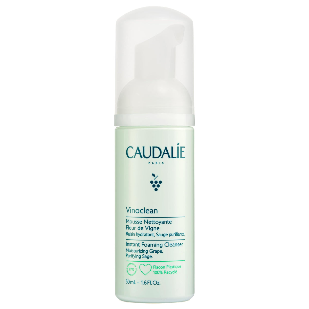 Caudalie Vinoclean front packaging showing bottle and label for clear identification