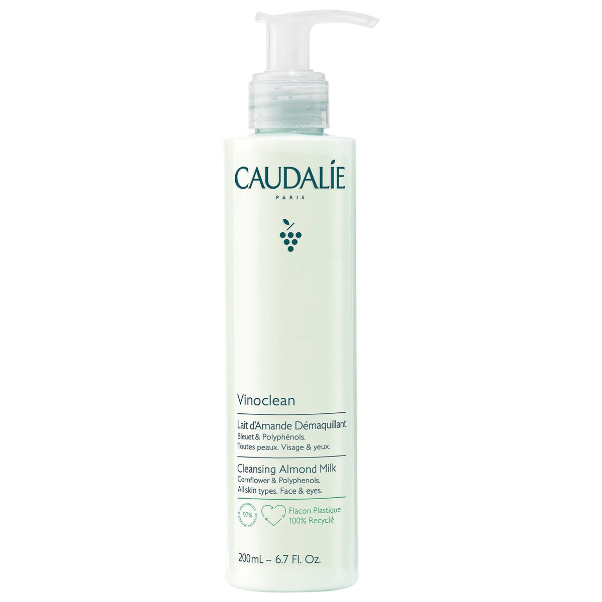 Caudalie front packaging showing Vinoclean bottle and nourishing benefits