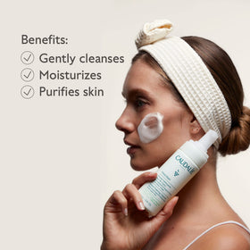 Caudalie cleanser on bathroom counter showing integration into skincare routine