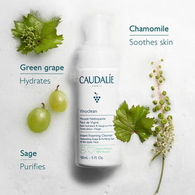 Caudalie Vinoclean pump action in hand showing easy dosing and travel convenience