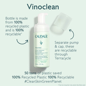 Caudalie bottle held for scale indicating compact 150 mL travel-friendly size