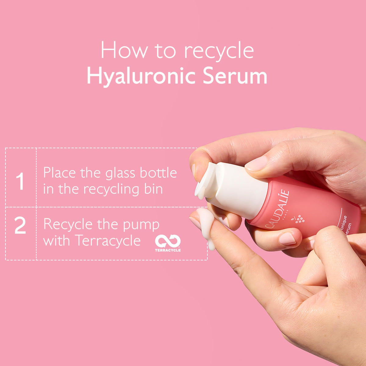 Caudalie serum applied to skin before moisturizer demonstrating layering and hydration