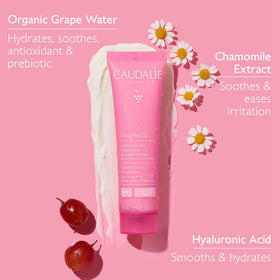 Caudalie close-up of cream texture showing quick absorption benefit