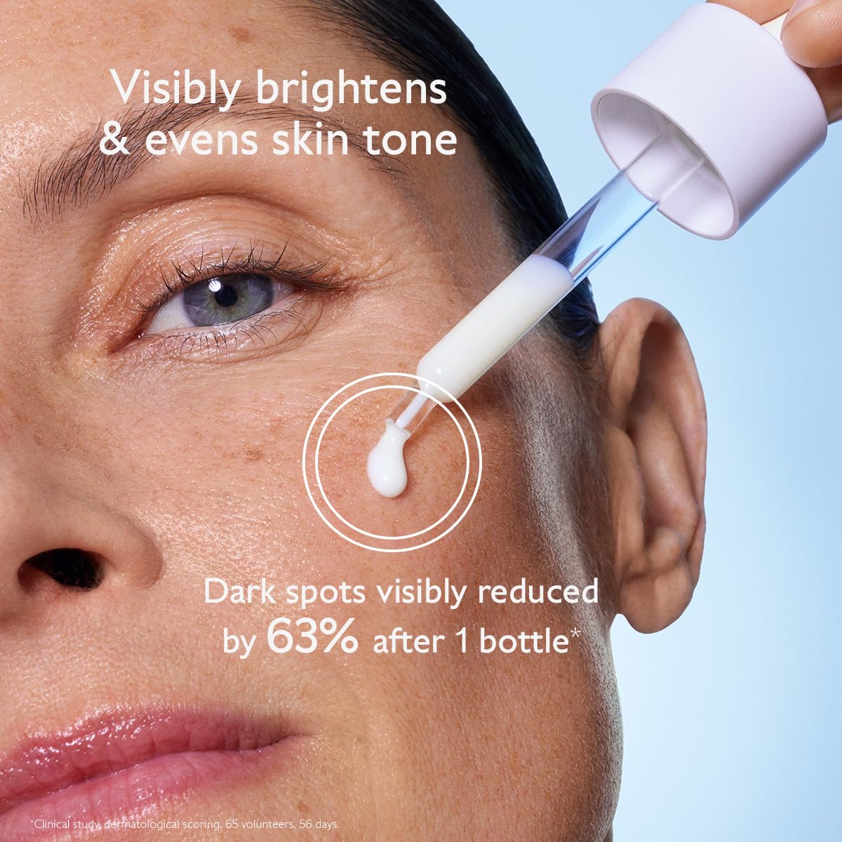 Caudalie dropper dispensing serum showcasing silky texture and glow