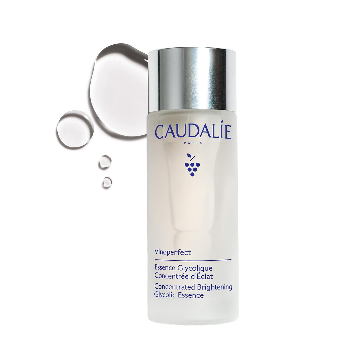 Caudalie bottle front view showing sleek packaging and brightening benefit