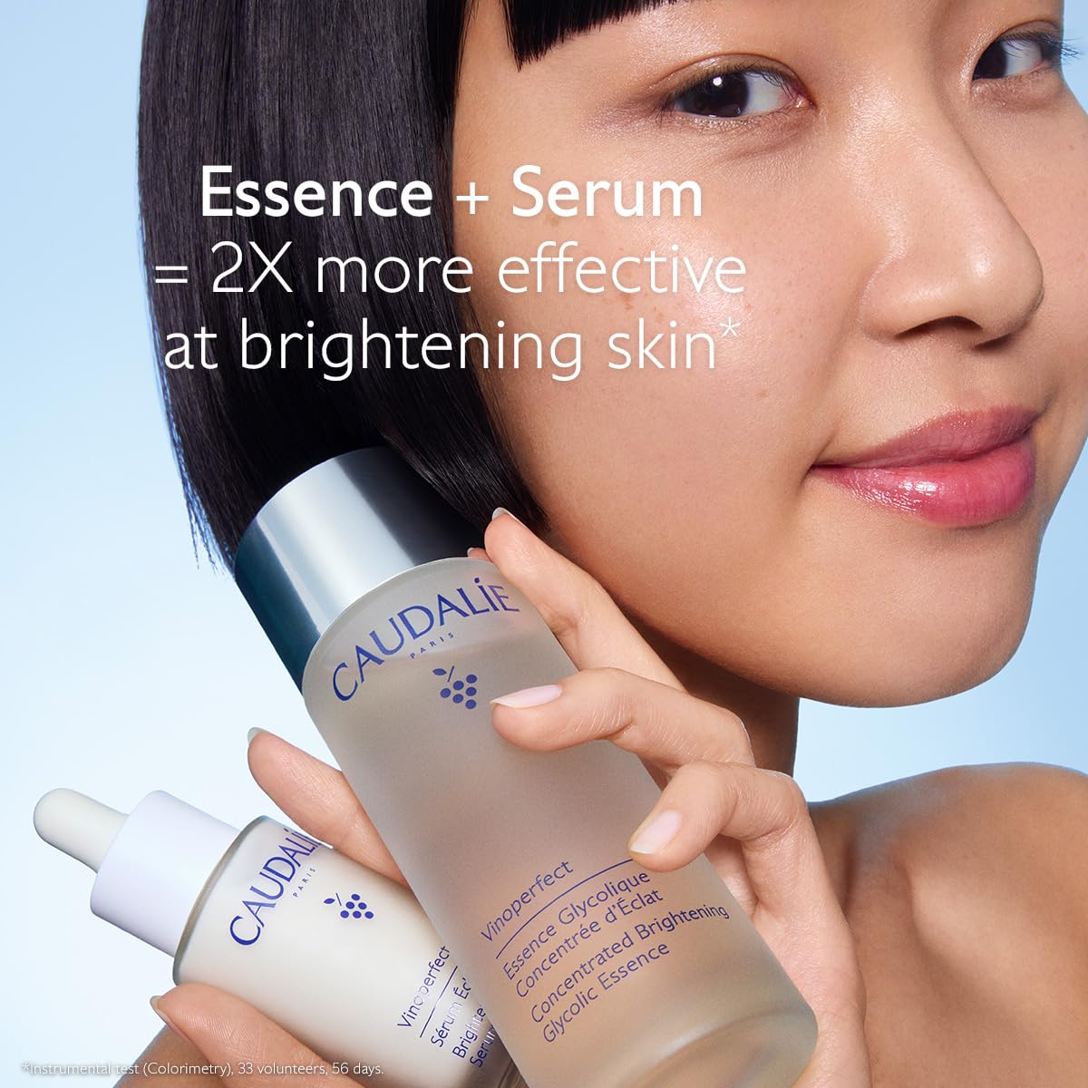 Hand demonstrating Caudalie essence application for improved serum absorption