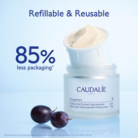 Caudalie moisturizer under makeup showing primer and smoothing benefit