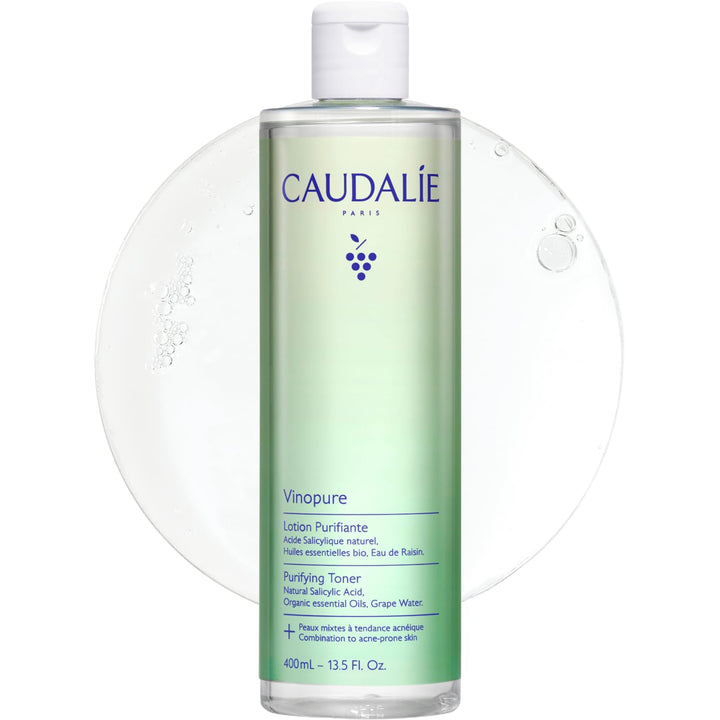 Caudalie Vinopure front bottle view showing product and clean design benefits