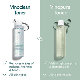Applying Caudalie Vinopure with cotton pad to show exfoliation and pore refining