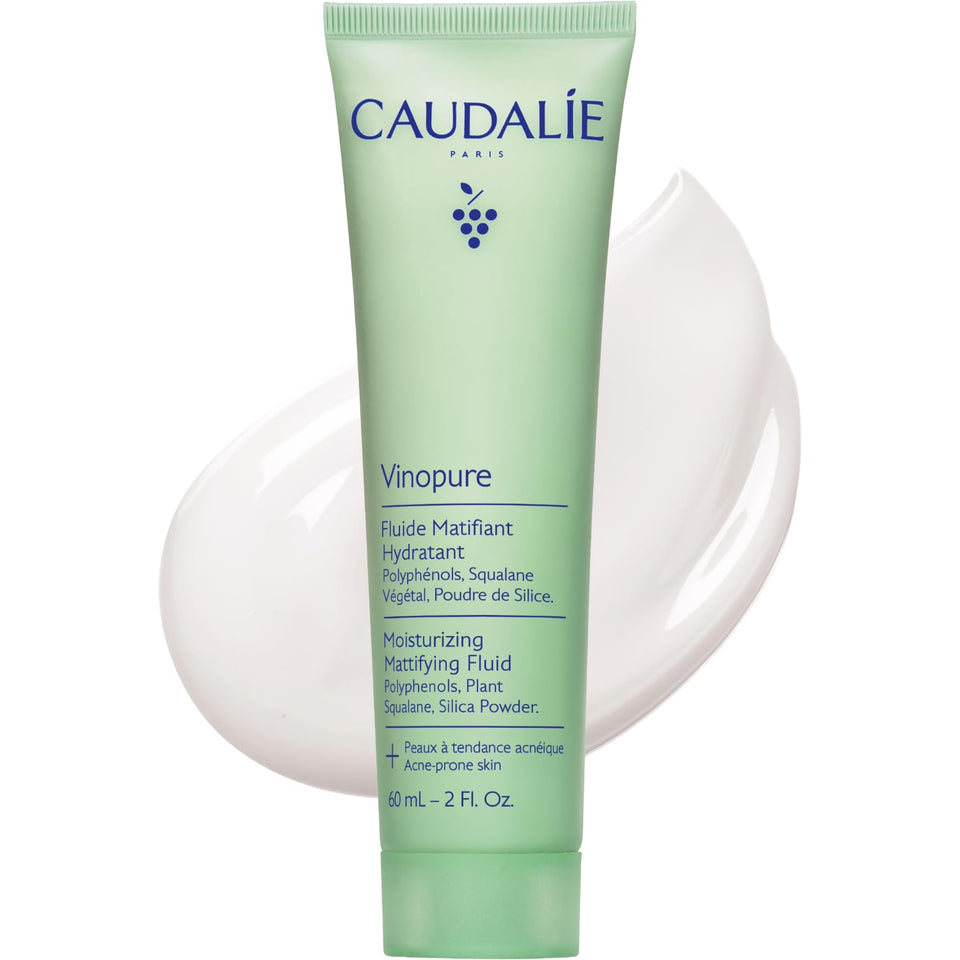 Caudalie Vinopure front view showing 60 mL tube and matte finish benefit