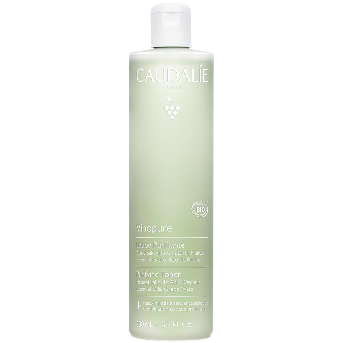 Caudalie Vinopure front bottle showing label and size benefit mattifying skin