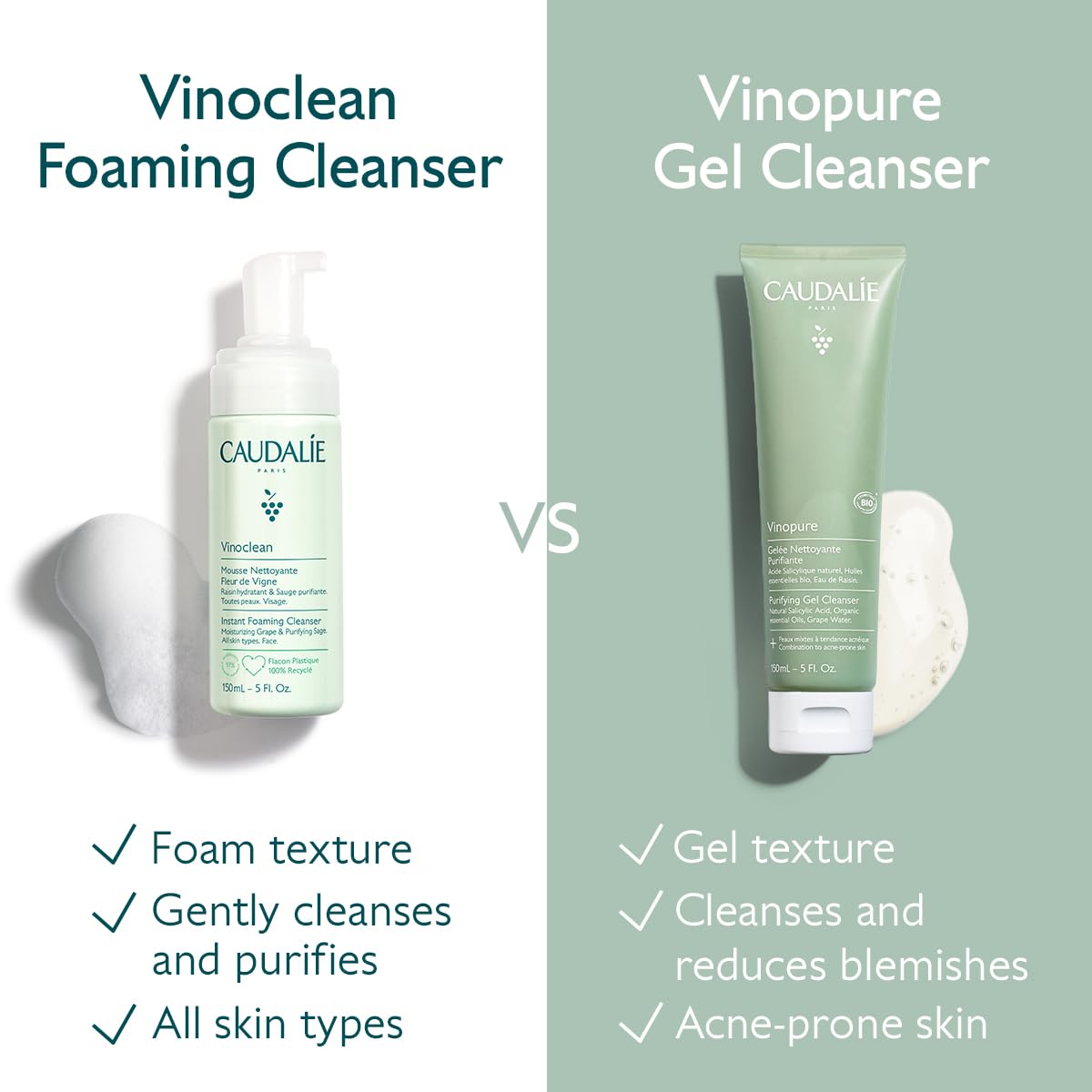 Caudalie depiction of salicylic acid illustrates exfoliating action benefit