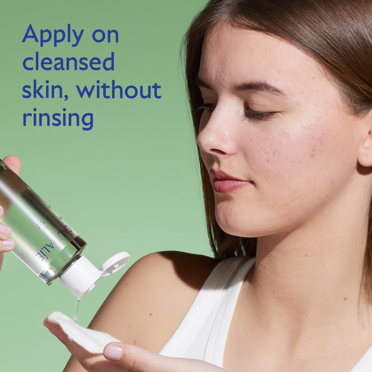 Before and after skin view showing pore refinement from Caudalie Vinopure use