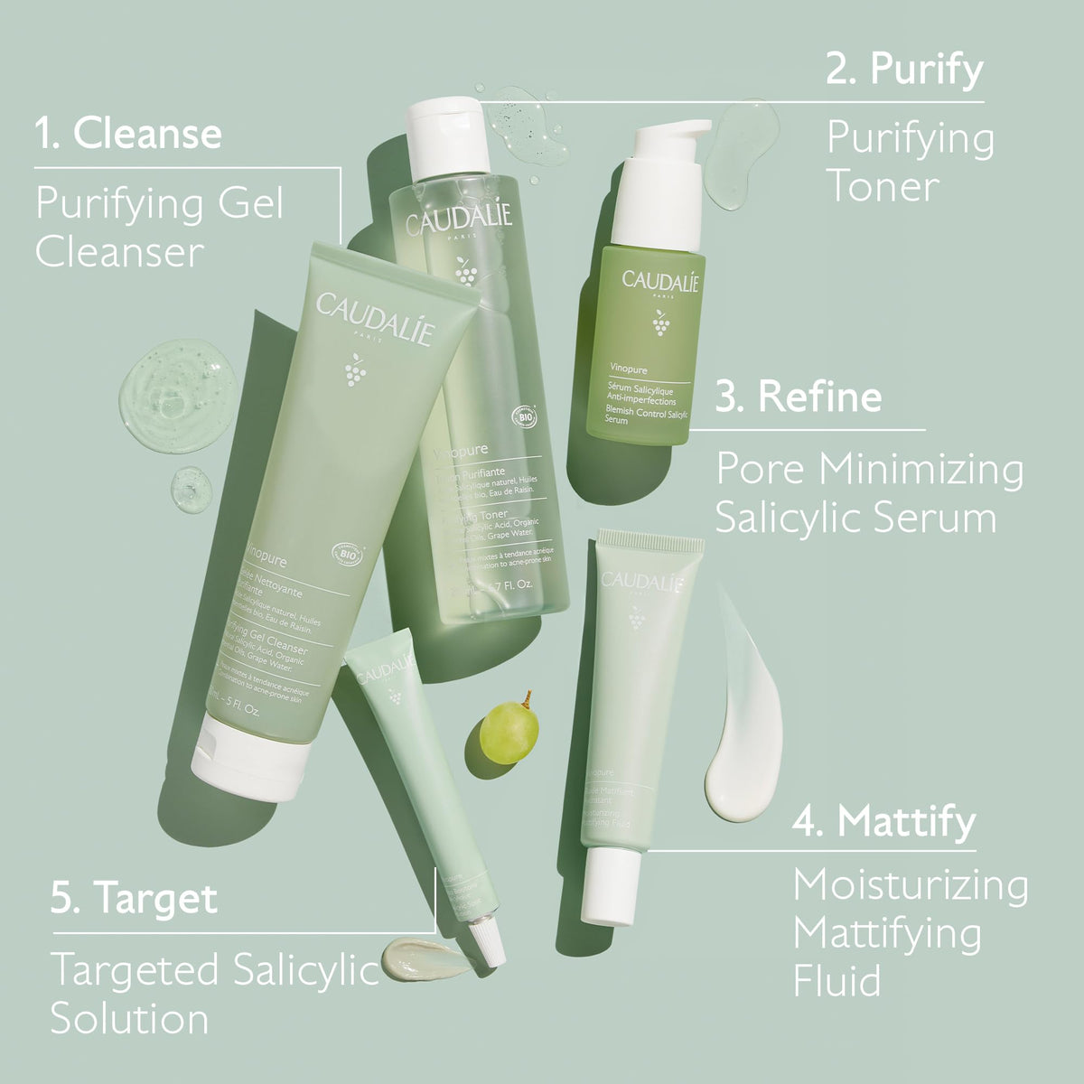 Caudalie 150ml bottle next to a ruler shows true size and portability