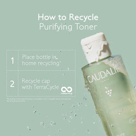 Caudalie Vinopure next to ruler to show 6.7 ounce size and travel convenience