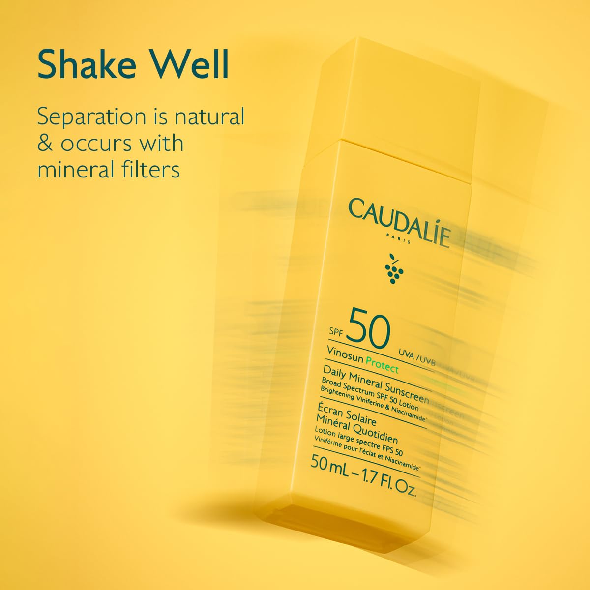 Caudalie applied on skin demonstrating even spread and natural finish