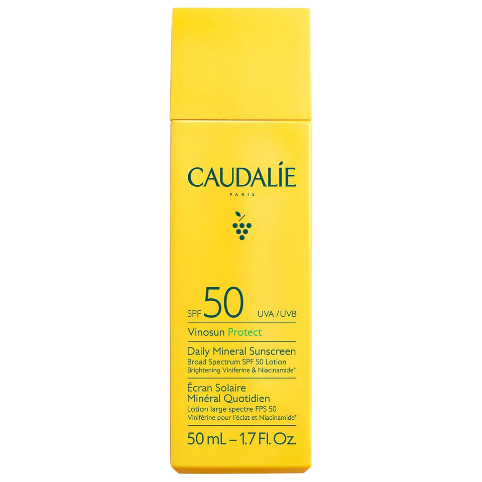 Caudalie front packaging showing clean mineral SPF50 protection