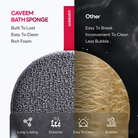 CAVEEM soaked scrubber restored to full size showing quick-water expansion