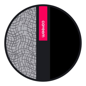 CAVEEM scrubber inside a toiletry bag showing compact, reusable travel convenience
