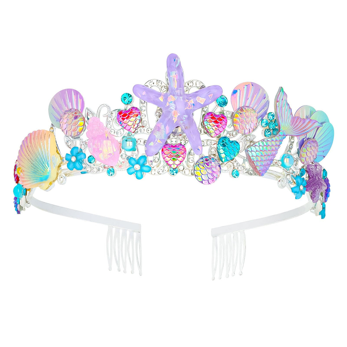 CAVETEE front view mermaid tiara sparkling for party photos