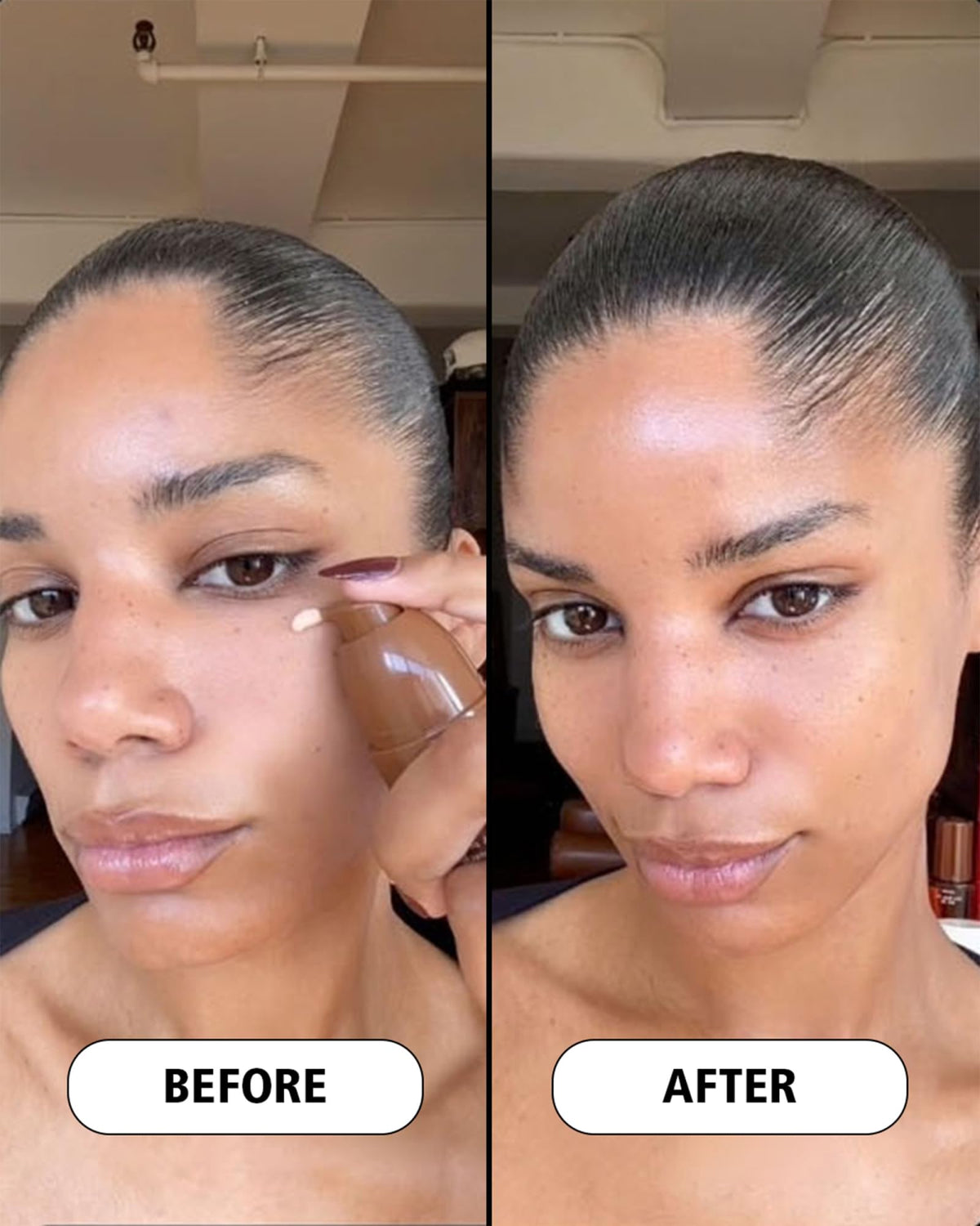 Cay Skin Isle Glow applied under foundation for smoother makeup base