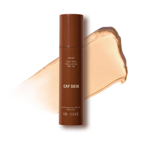 Cay Skin Isle Glow front packaging showing SPF 45 and radiant finish benefit