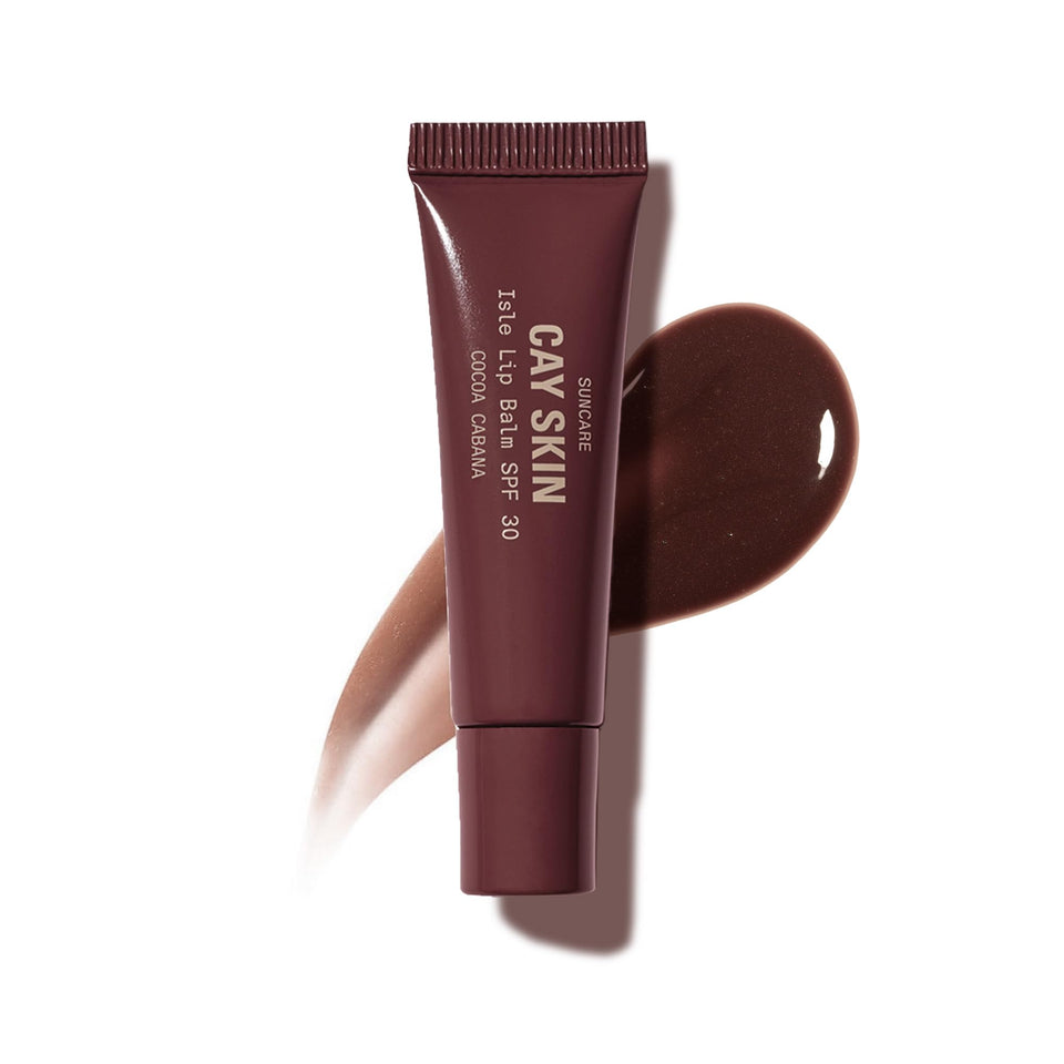 Cay Skin front packaging of Isle Lip Balm Cocoa Cabana shows shade and SPF 30 benefit