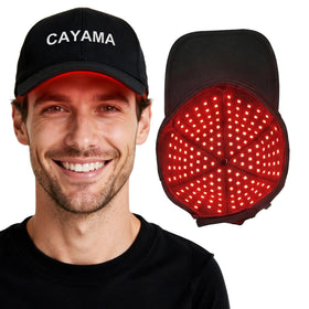 CAYAMA cap front view showing full-coverage design and hands-free convenience