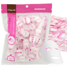Cayanmydery front packaging showing 100 individually wrapped compressed masks for travel convenience