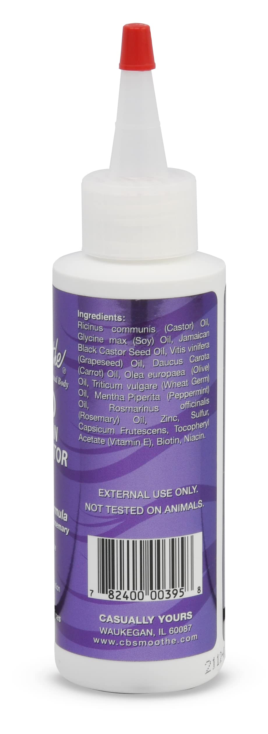 C B SMOOTHE label close-up listing biotin niacin and vitamin E benefits