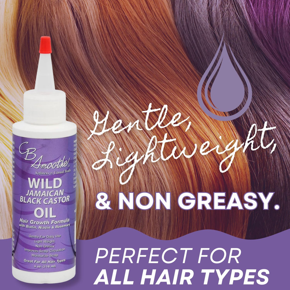 C B SMOOTHE smoothing oil on ends to reduce frizz and boost shine