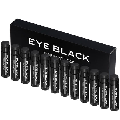 CCbeauty front pack of 12 eye black sticks showing value and convenience