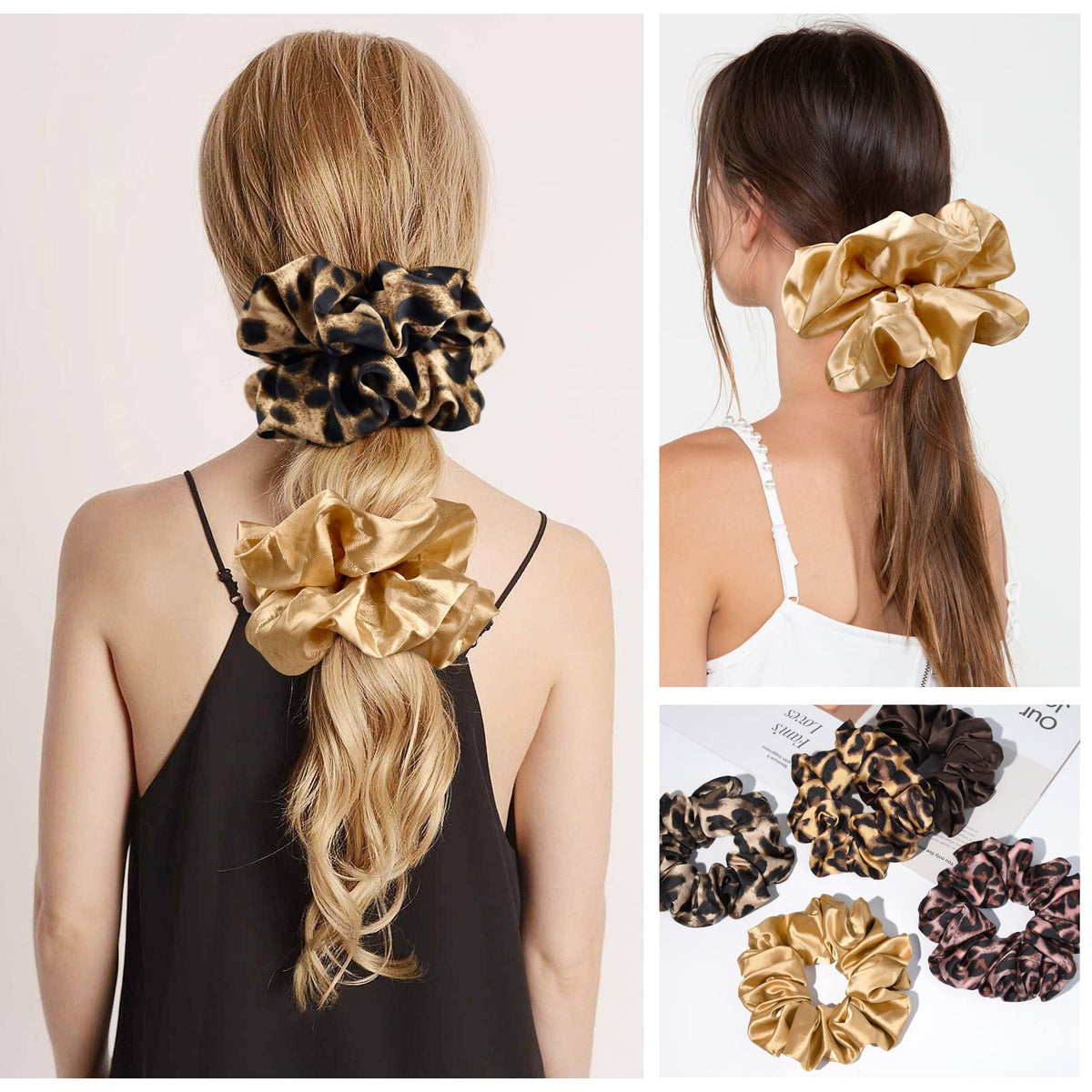 CEELGON black scrunchie side profile showing thickness and secure hold