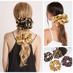 CEELGON black scrunchie side profile showing thickness and secure hold
