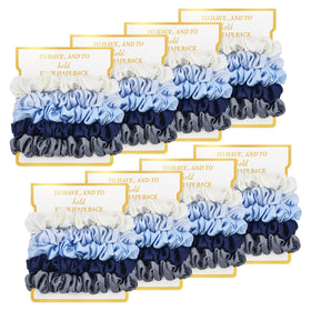 CEELGON front card display showing gradient-blue scrunchies and gift-ready presentation