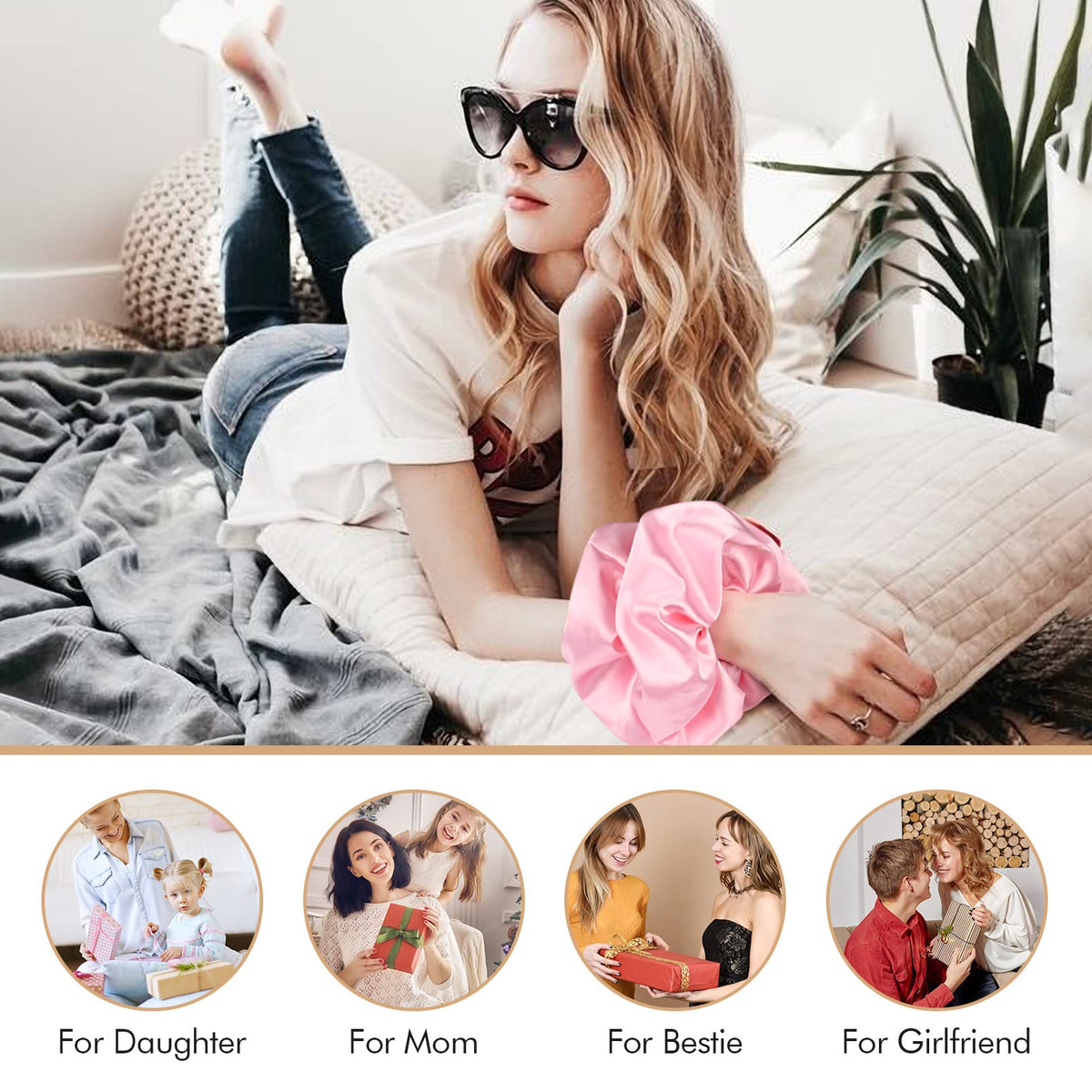 CEELGON scrunchie in everyday outfit setting showing fashion-forward versatility
