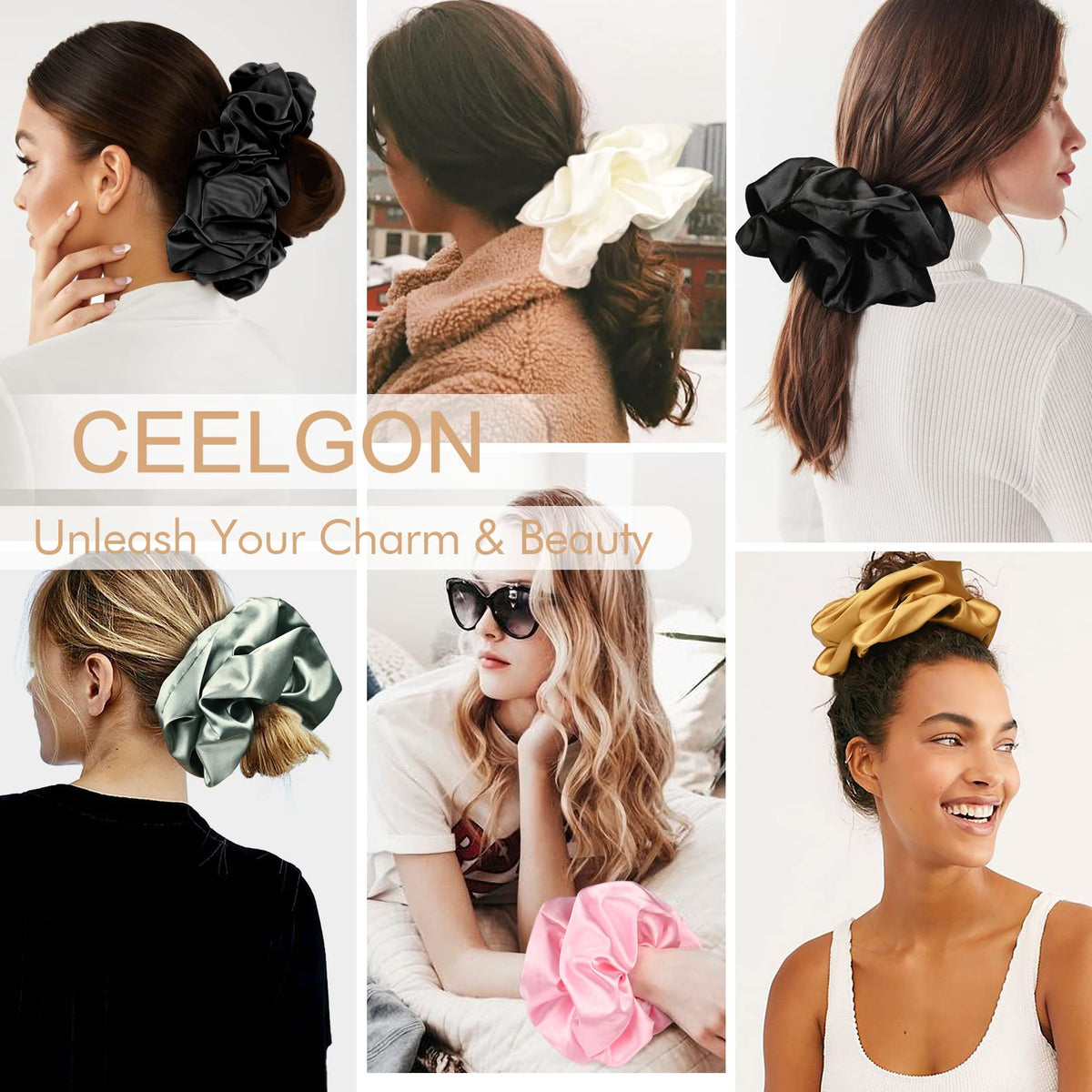 CEELGON oversized bun demo on model showing volume and no hair creasing