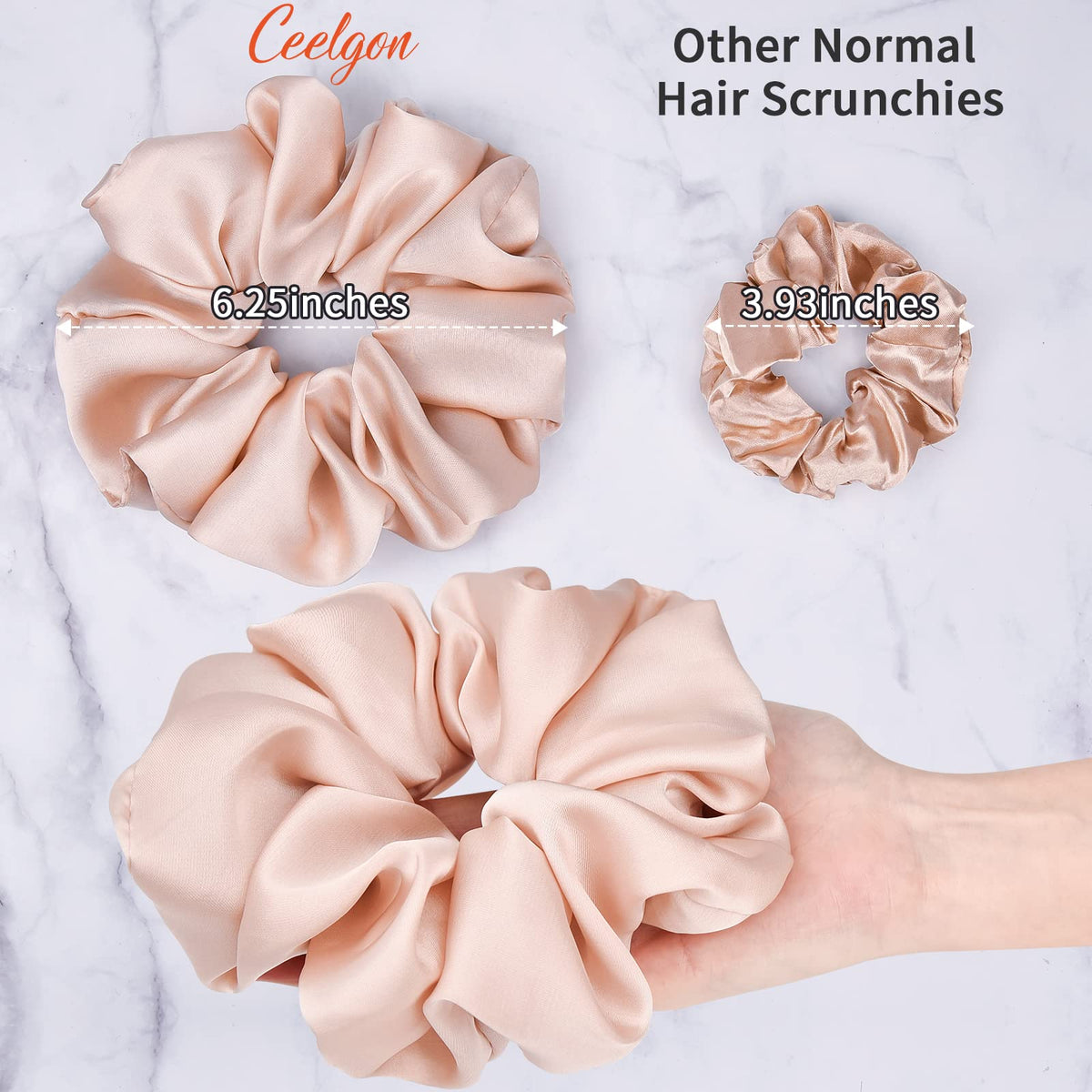 CEELGON close-up satin texture highlights smooth fabric that reduces hair friction