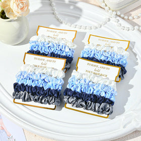 CEELGON stacked scrunchies flatlay showing color range and styling variety