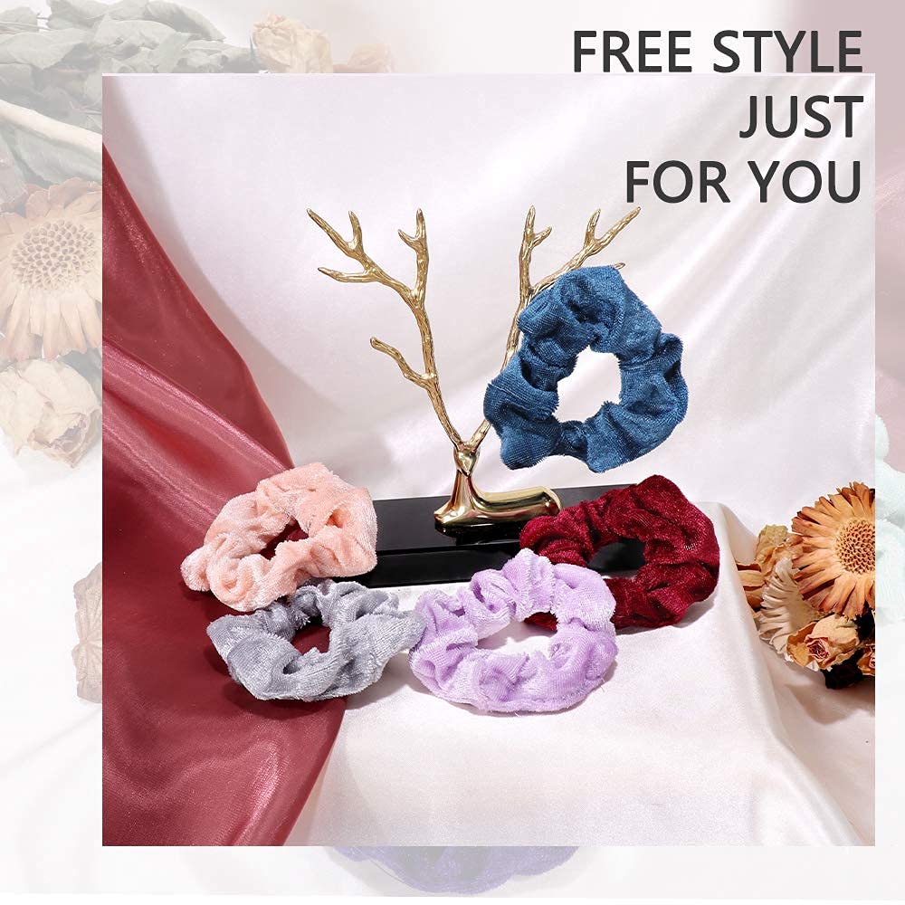 Cehomi scrunchie in ponytail showing secure hold with reduced creasing