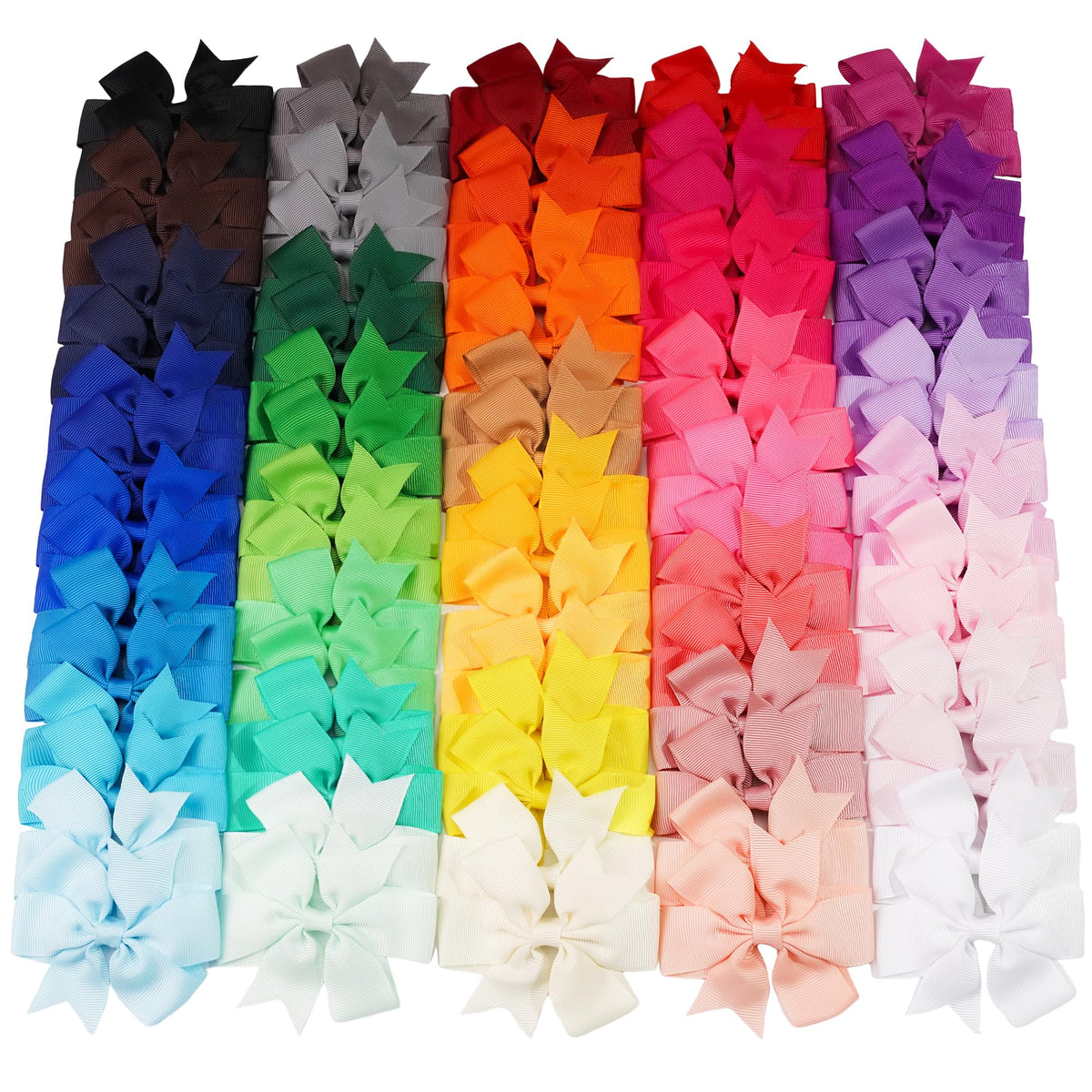 CÉLLOT front view of full 80-piece bow pack showing color variety and quantity